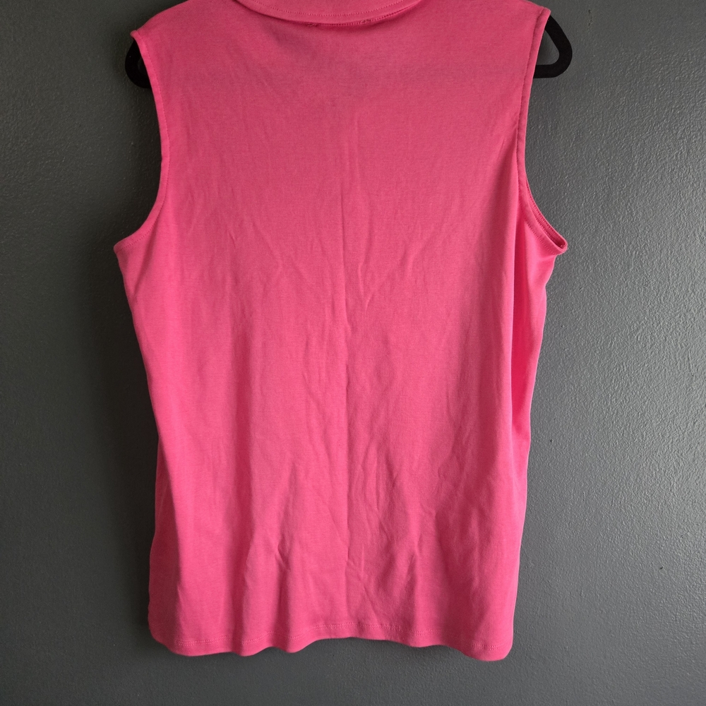 Pappagallo Aloha Bright Pink Sleeveless Polo Preppy Tank XL - Picture 3 of 9